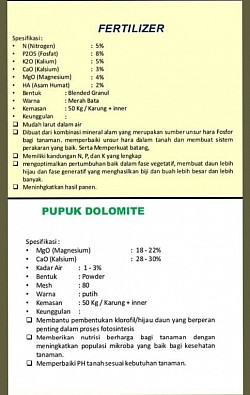 FERTILIZER & DOLOMITE SENTRA PUPUK KALIMANTAN