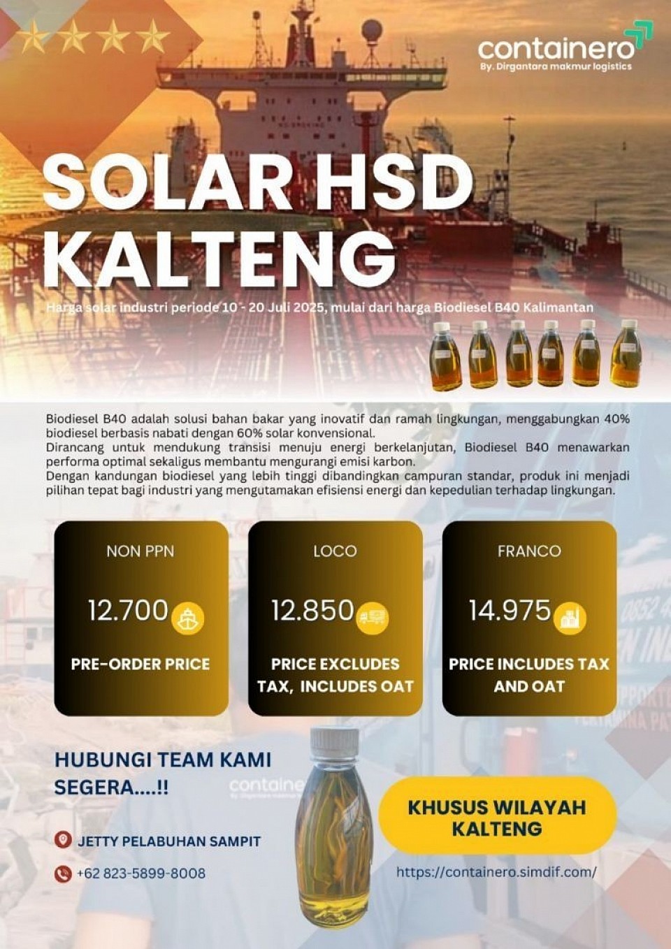 SOLAR INDUSTRI HSD B40 SAMPIT - KALIMANTAN TENGAH